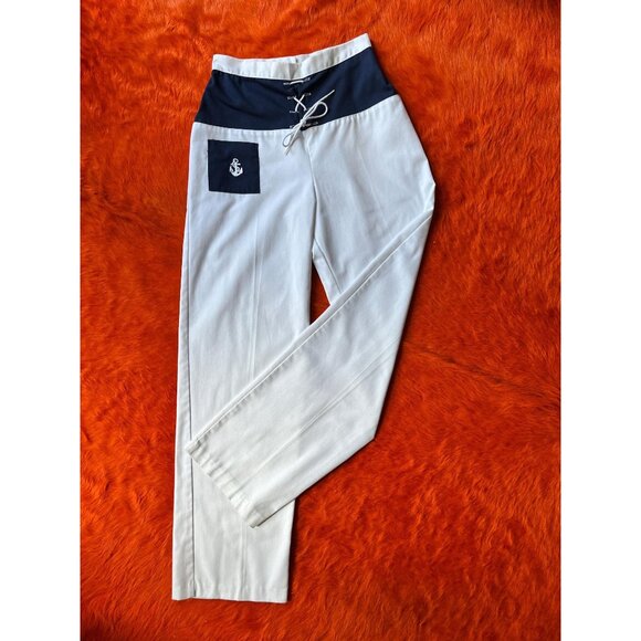 Vintage 70s High Waist Sailor Pants | Nautical Wide Leg Trousers | sz 26 - Picture 9 of 9